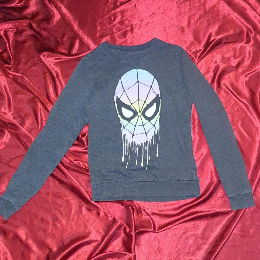 Marvel Gray Long Sleeve Tee with Graphic Design